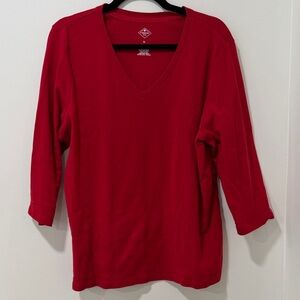 St. John's Bay Classic Red 3/4 length Sleeve Top